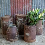 Group of milk and cream cans