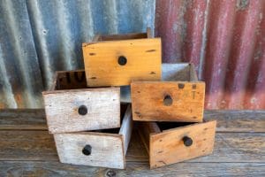 Mismatched Rustic Drawers