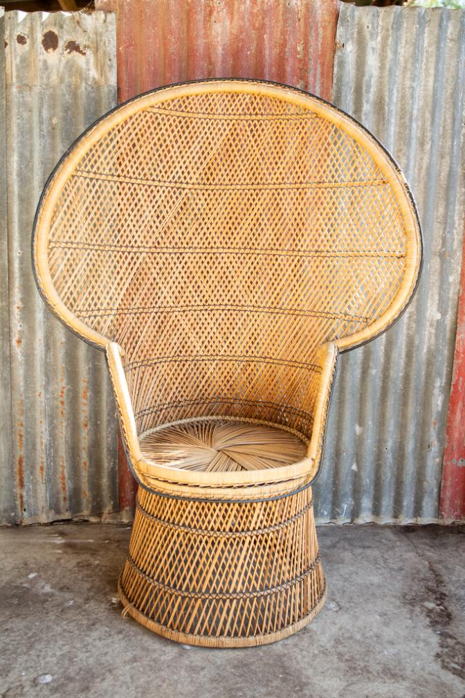 Vintage wicker peacock chair